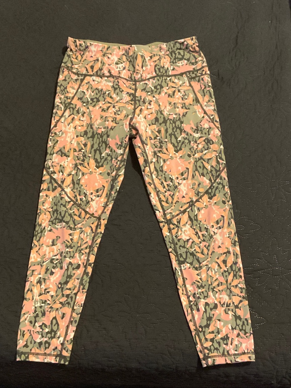 Sweaty Betty Olive & Pink Floral Kids Leggings